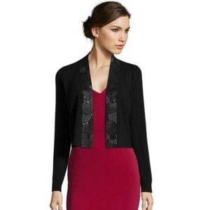 Hayden Beaded Cropped  Cardigan Cashmere Sweater